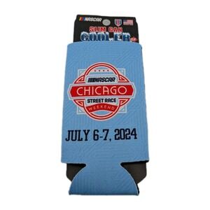 Wincraft‎ Slim Can Cooler Coozie Nascar Chicago Street Race Blue Drink Beer Soda